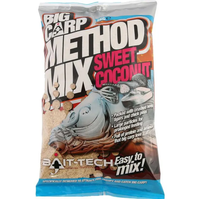 Appâts / Amorces - BAIT TECH Appats Big Carp Method Mix Sweet Coconut 2Kg