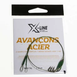 Carnassier Au Posé - X-LINE Bas de ligne acier carnassier hameçon simple 7kg (x3)