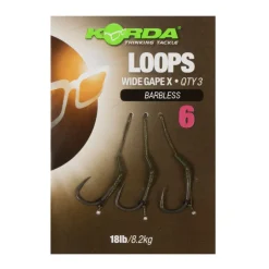Acc.Montages/Hameçons - KORDA Bas de ligne carpe loop rigs df wide gape barbless 1lb