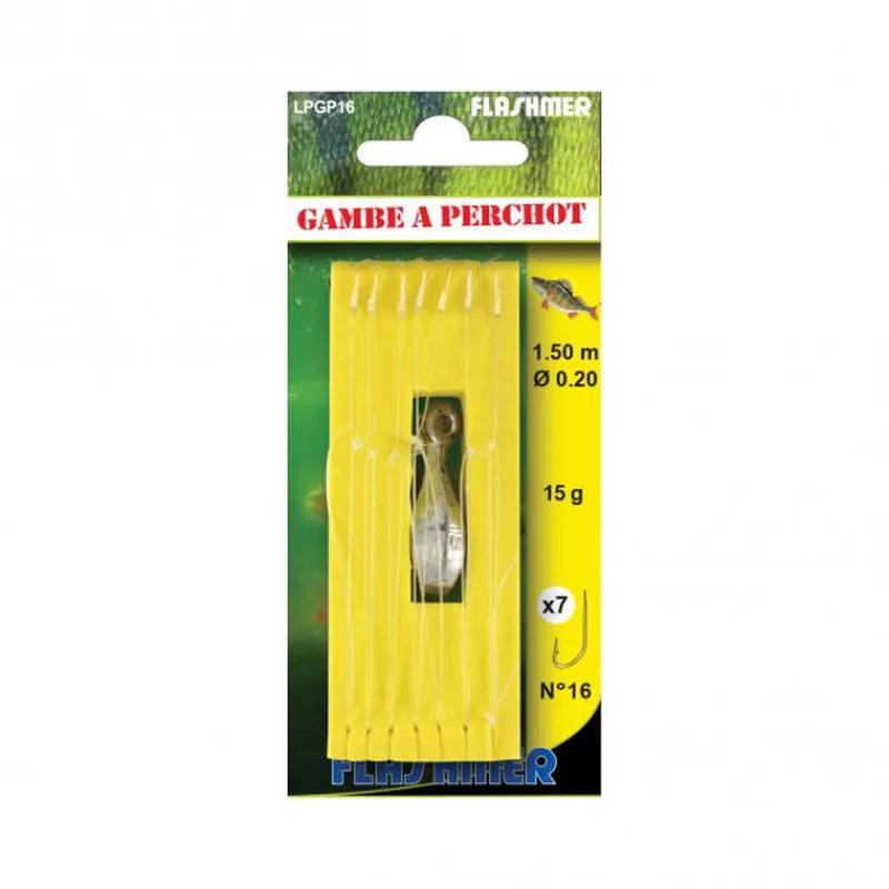 Hameçons Et Montages - FLASHMER Bas de ligne Gambe à Perchot 7 hameçons