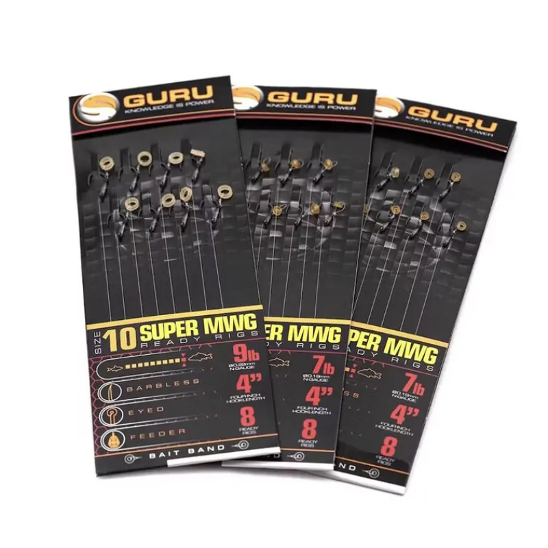 Hameçons / Bas De Ligne Feeder - GURU Bas de ligne SMWG Bait Bands 4" (x8)