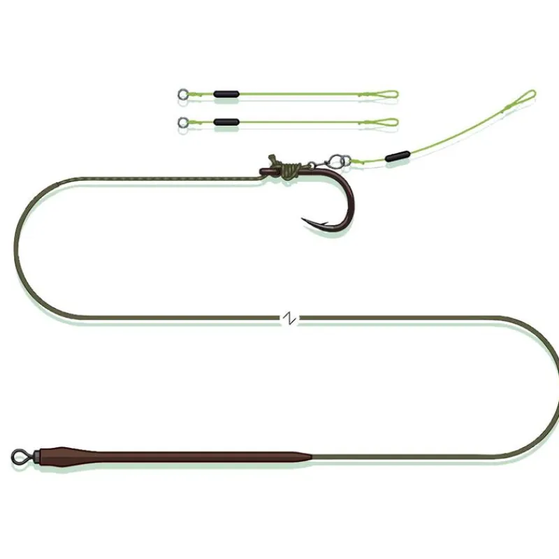 Acc. Montage / Hameçons - MADCAT Bas de Ligne Quick Change Pellet Rig 60cm 0.75mm/1.20mm 61kg n°2/0