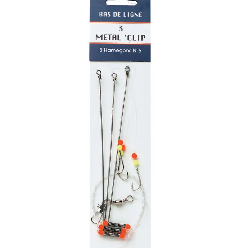 Bas De Lignes / Lignes Montées - FLASHMER Bas de ligne mer metal clip 3 hamecons