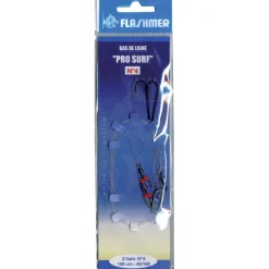Surfcasting|Bas De Lignes / Lignes Montées - FLASHMER Bas de ligne mer pro surf 2 hamecons n°4