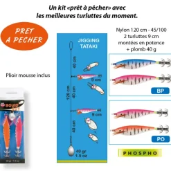 Pêche Eging|Bas De Lignes / Lignes Montées - FLASHMER Bas de ligne mer seiche/encornet 2 turluttes
