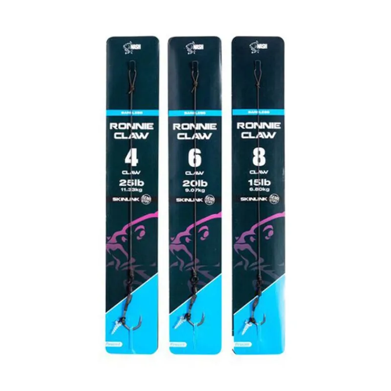 Acc.Montages/Hameçons - NASH Bas De Ligne Ronnie Claw Rig Barbless