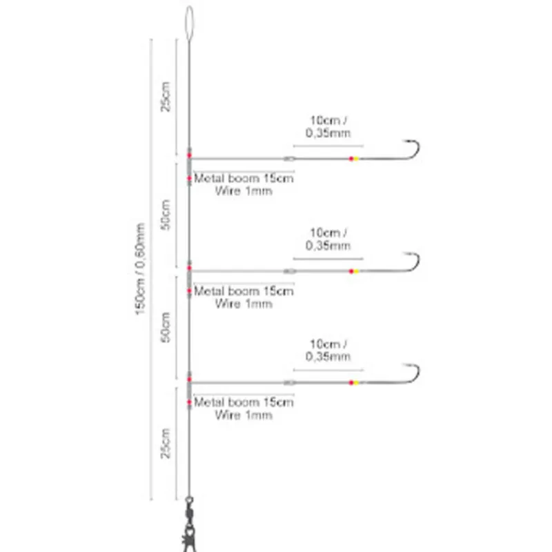 Bas De Lignes / Lignes Montées|Surfcasting - SPRO Bas de Ligne Salt Rig Metal Boom Aberdeen