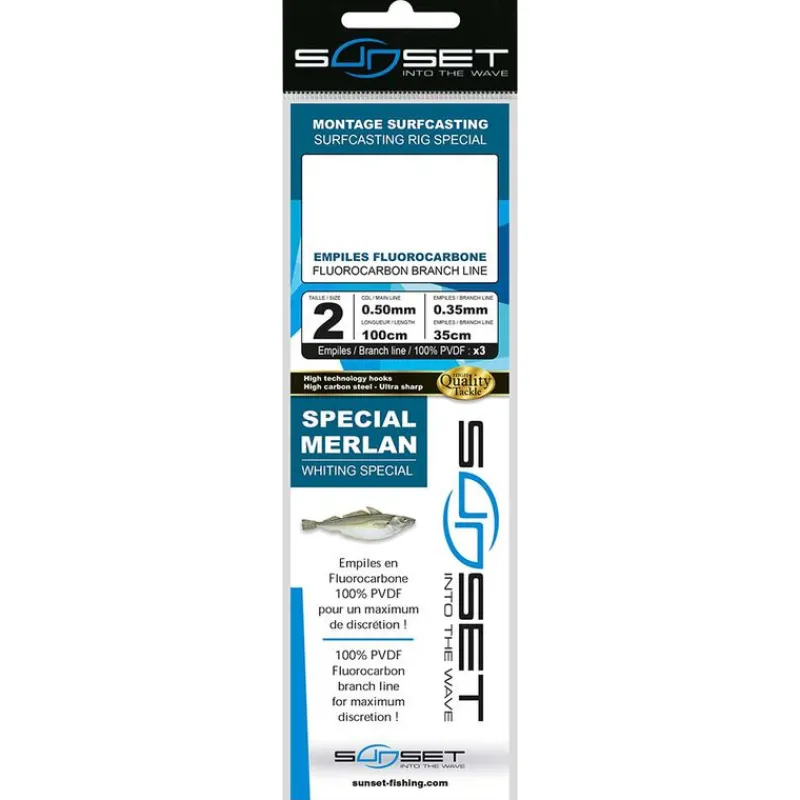 Bas De Lignes / Lignes Montées|Surfcasting - SUNSET Bdl Surfcasting RS Competition Spec Merlan/fluoro