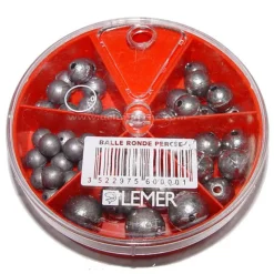 Plombs - LEMER Boite de plombs coup 5 cases balle ronde percee