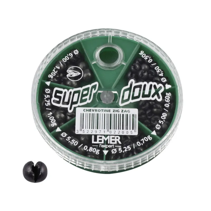 Plombs - LEMER Boite de plombs fendus coup 6 cases chevrotine zig zag
