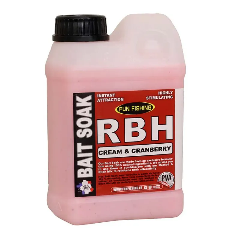 Appâts Et Fabrication - FUN FISHING Booster carpe bait soak system cream et cranberry1l