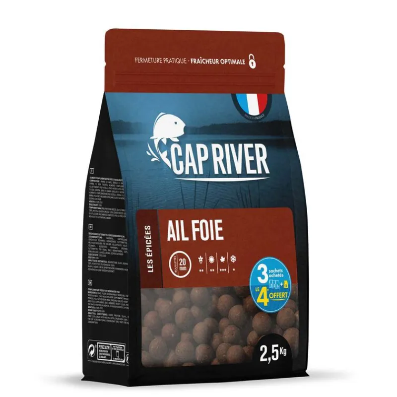 Offre À Volume Carpe|Appâts Et Fabrication - CAP RIVER Bouillettes Ail Foie 2.5kg