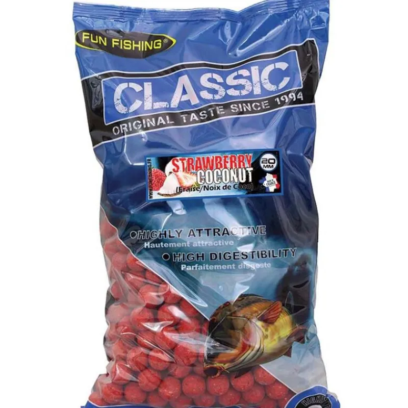 Appâts Et Fabrication - FUN FISHING Bouillettes Denses Classic Strawberry Coconut 20mm 4kg