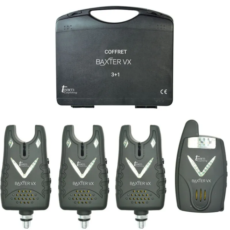 Détection - TEAM CARPFISHING Coffret 3 détecteurs carpe baxter vx + centrale