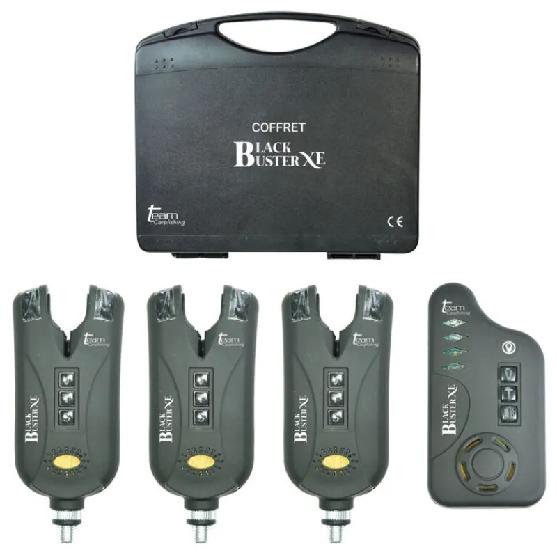 Détection - TEAM CARPFISHING Coffret 3 détecteurs carpe black buster xe + centrale