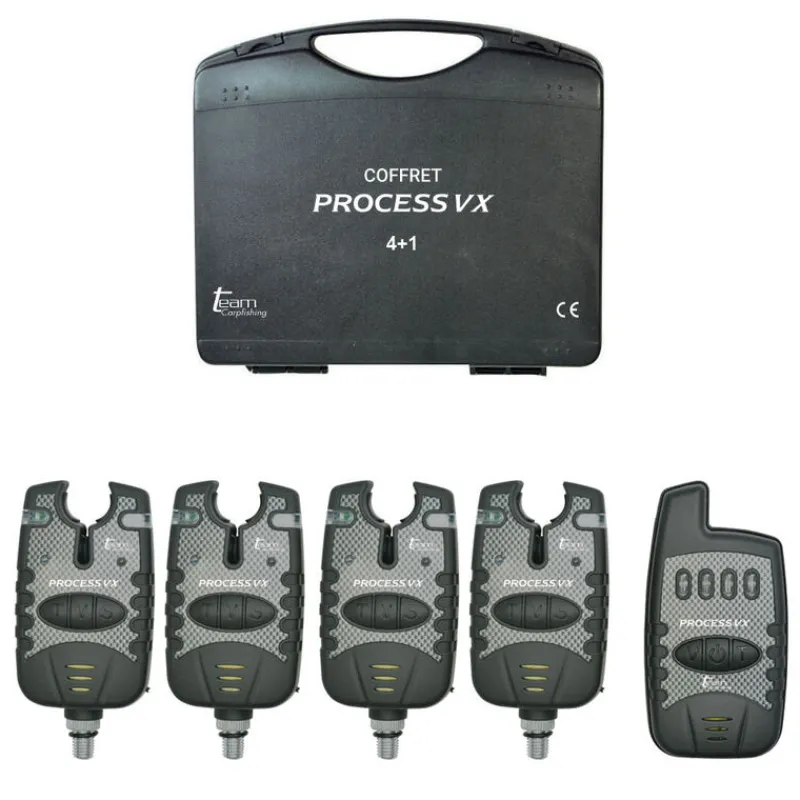 Découverte Pêche À La Carpe|Détection - TEAM CARPFISHING Coffret 4 détecteurs carpe process vx + centrale