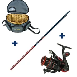 Packs & Ensembles - PACIFIC PECHE Ensemble Garbolino Canne Téléréglable 4m80 + Moulinet 1000 + Panier Truite