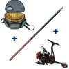 Packs & Ensembles - PACIFIC PECHE Ensemble Garbolino Canne Téléréglable 3m80 + Moulinet 800 + Panier Truite