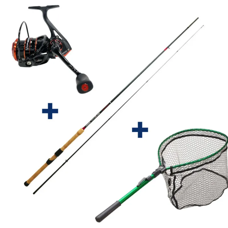 Packs & Ensembles - GARBOLINO Ensemble Vairon Manié Canne 2m70 + Moulinet 2000 + Epuisette Pliante