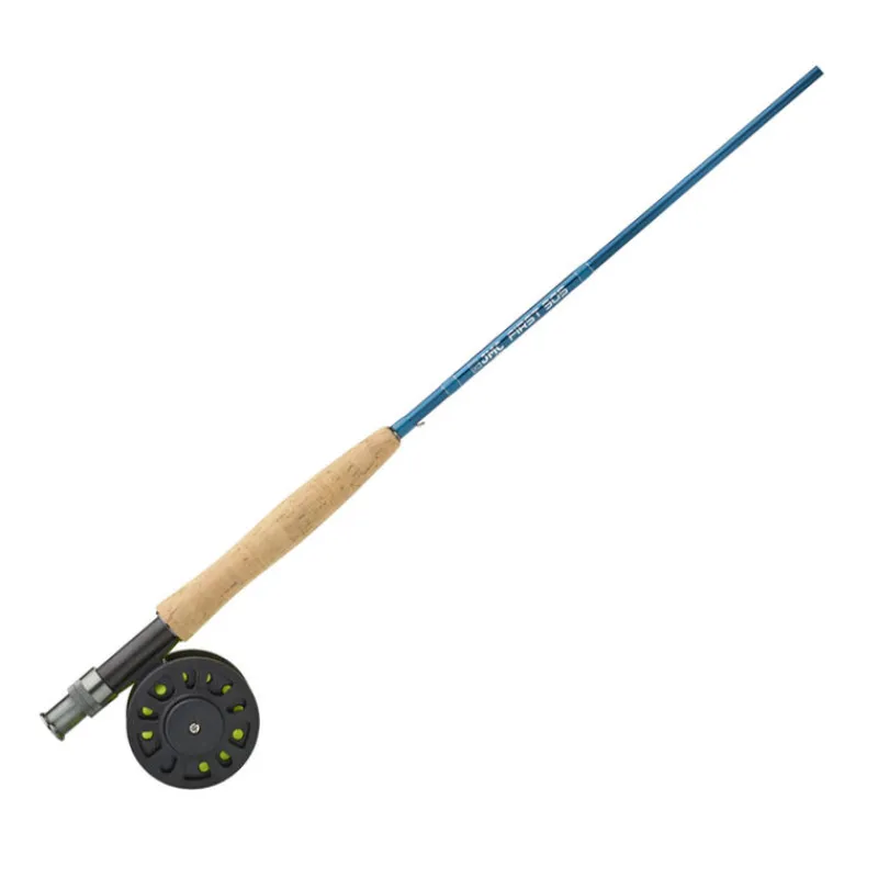 Packs|Ensembles - JMC Ensemble Mouche First 8' Soie #4/5 4 brins, Moulinet + Soie + Bas de ligne