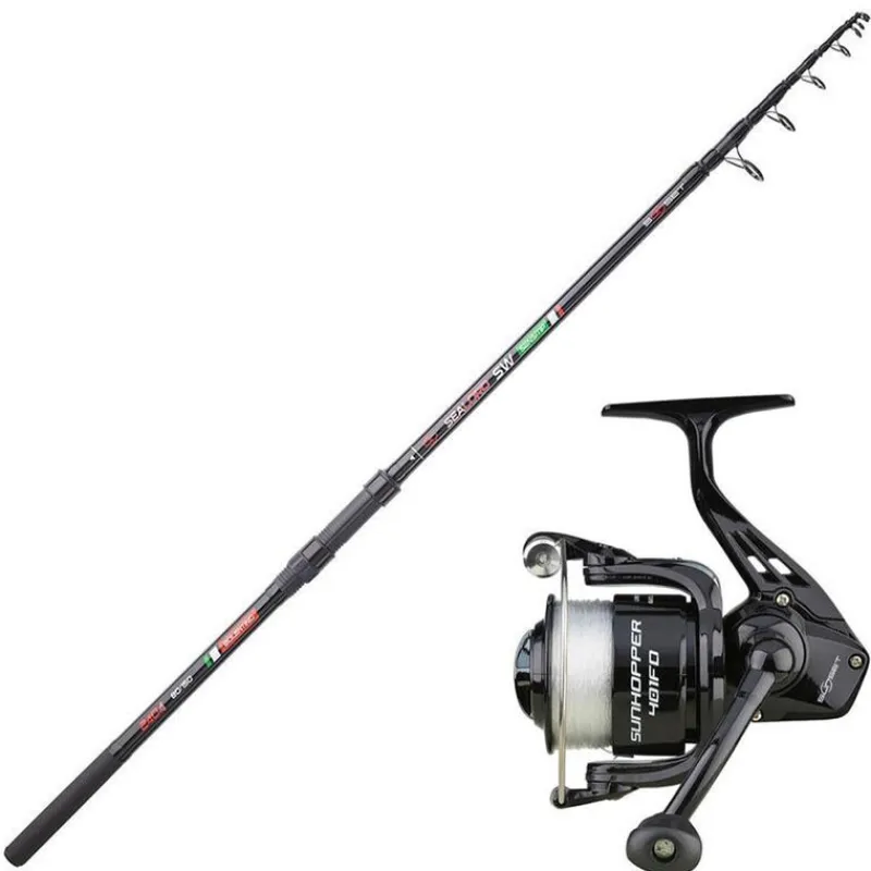 Packs Et Ensembles - SUNSET Ensemble Télescopique Sealord SW 2.40m, 40-100g + Moulinet Sunhopper SWF 501Fd