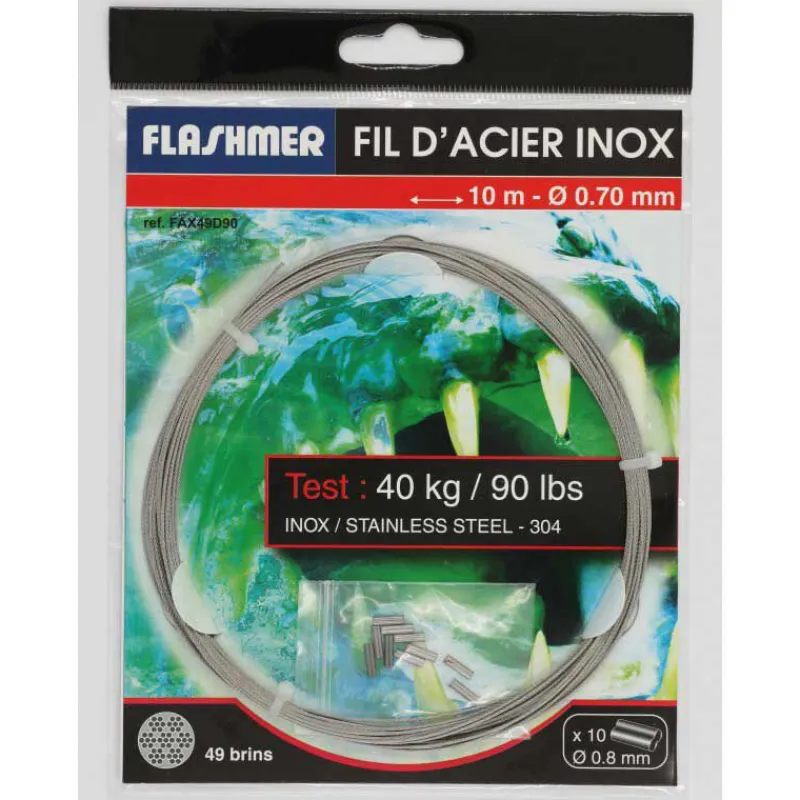 Montages / Hameçons - EXPLORER TACKLE Fil d’acier avec tressage en 49 brins (10m)