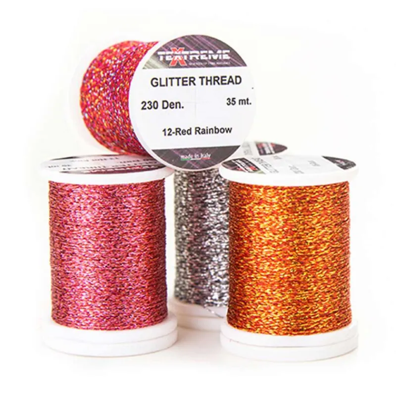 Fly Tying - TEXTREME Fil Irisé Glitter Thread 230 Den. 35 mètres