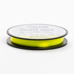 Tresses, Nylons, Fluorocarbones - X-LINE Fil nylon jaune fluo truite gold 150 m