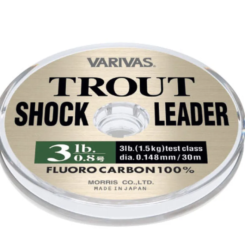 Tresses, Nylons, Fluorocarbones|Tresses, Nylons, Fluorocarbones - VARIVAS Fluorocarbone Trout Shock Leader 30m