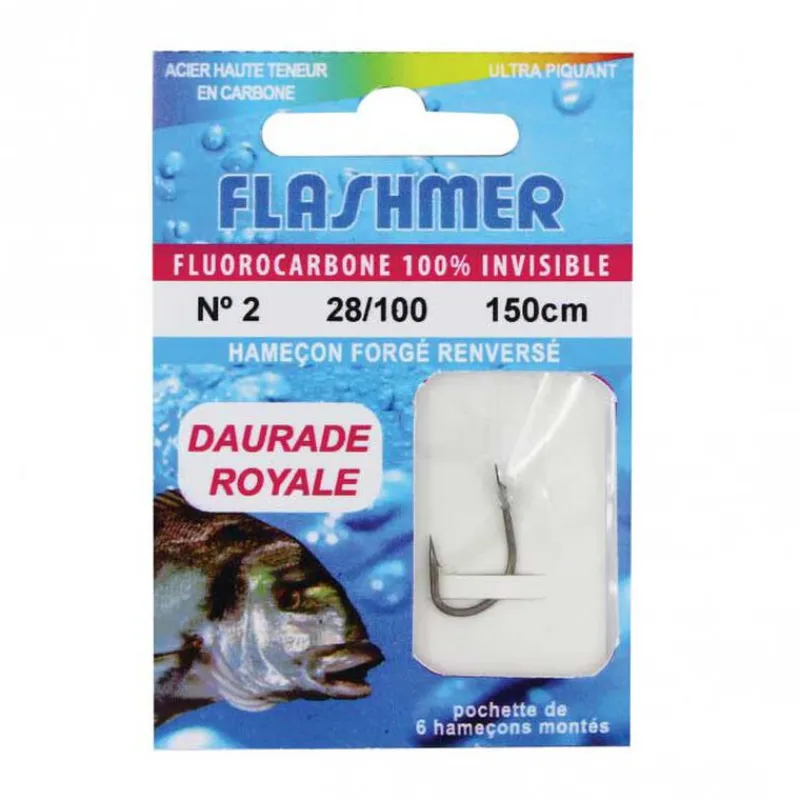 Montages / Hameçons - FLASHMER Hameçon Monté Fluoro Daurade (x6)