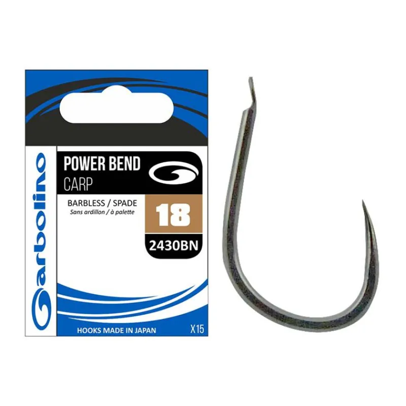Hameçons - GARBOLINO Hameçon non monté Power Bend Carp (x15)