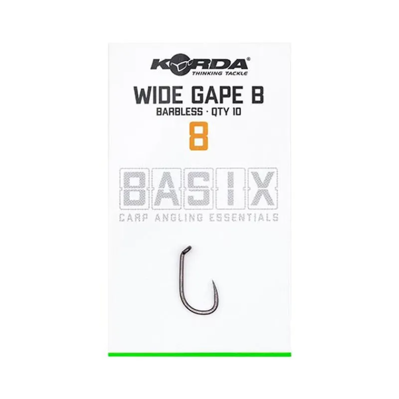 Découverte Pêche À La Carpe|Acc.Montages/Hameçons - KORDA Hameçons basix wide gape barbless (x10)