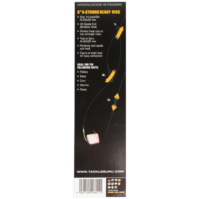 Hameçons - GURU Hameçons montés coup xtra strong carp pole rigs 15cm (x8)