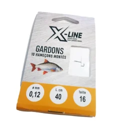 Hameçons - X-LINE Hameçons montés coup x line gardons 40cm (x10)