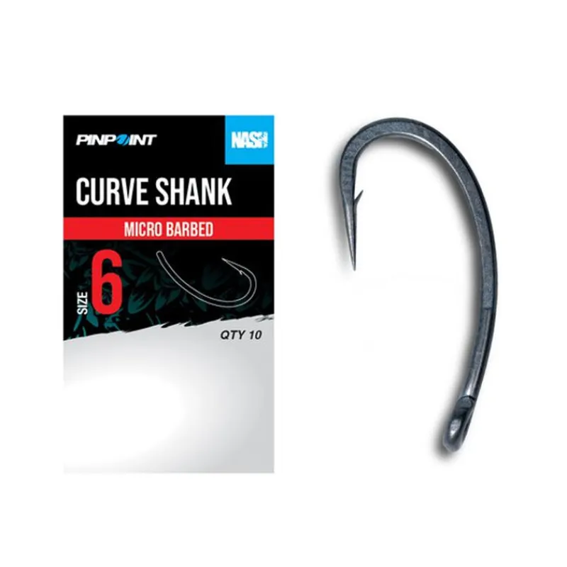 Acc.Montages/Hameçons - NASH Hameçons Curve Shank Micro Barbed - Gamme Pinpoint