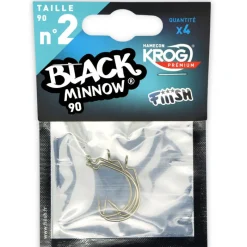 Leurres À Truite|Montages / Hameçons - FIIISH Hameçons texan krog premium vmc black minnow 90 (x4)