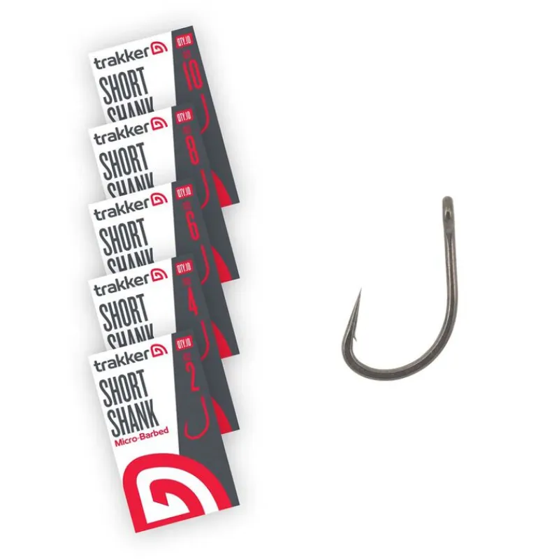 Acc.Montages/Hameçons - TRAKKER Hameçons Short Shank Hooks Micro Barbed x5