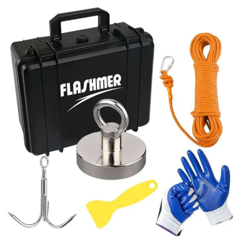 Goodies Et Idées Cadeaux|Pêche À L'Aimant - FLASHMER Kit Complet Pêche à l'aimant Pro 250kg