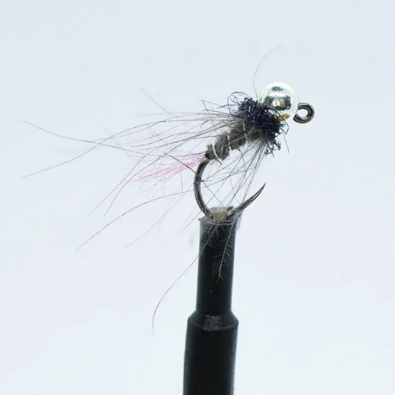 Mouches - SILVER STONE Kit 3 nymphes jigs tag rose h12 bille argent tung 3,8 mm