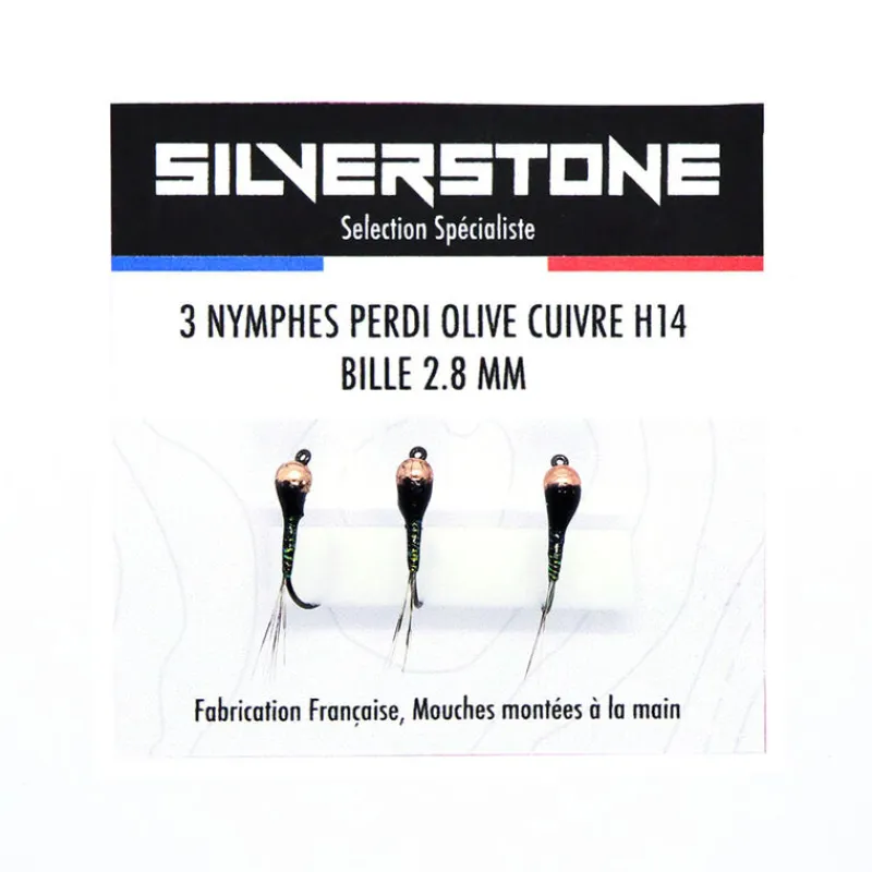 Mouches|Leurres À Truite - SILVER STONE Kit 3 nymphes perdigones olives h14 bille cuivre tung 2,8 mm