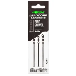 Acc.Montages/Hameçons - KORDA Leadcore Kable Leadcore Leader Ring Swivel Weed 50cm