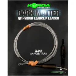 Acc.Montages/Hameçons - KORDA Leader dark matter leader 1m qc hybrid clip