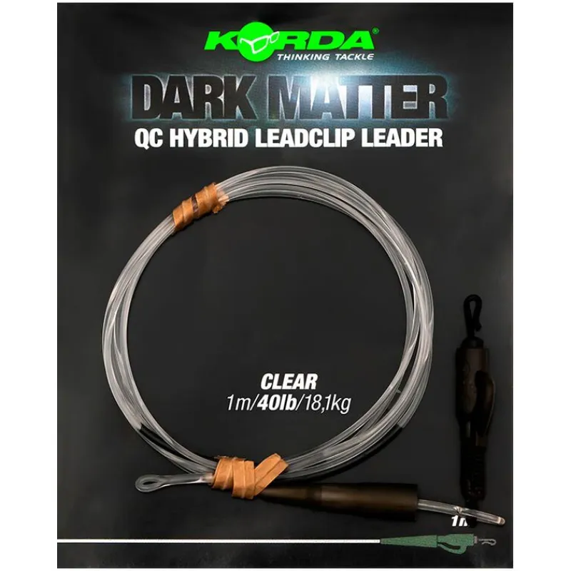 Acc.Montages/Hameçons - KORDA Leader dark matter leader 1m qc hybrid clip