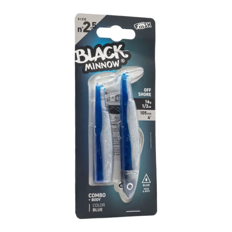 Leurres - FIIISH Leurre Souple Combo Offshore Black Minnow 105mm 16g