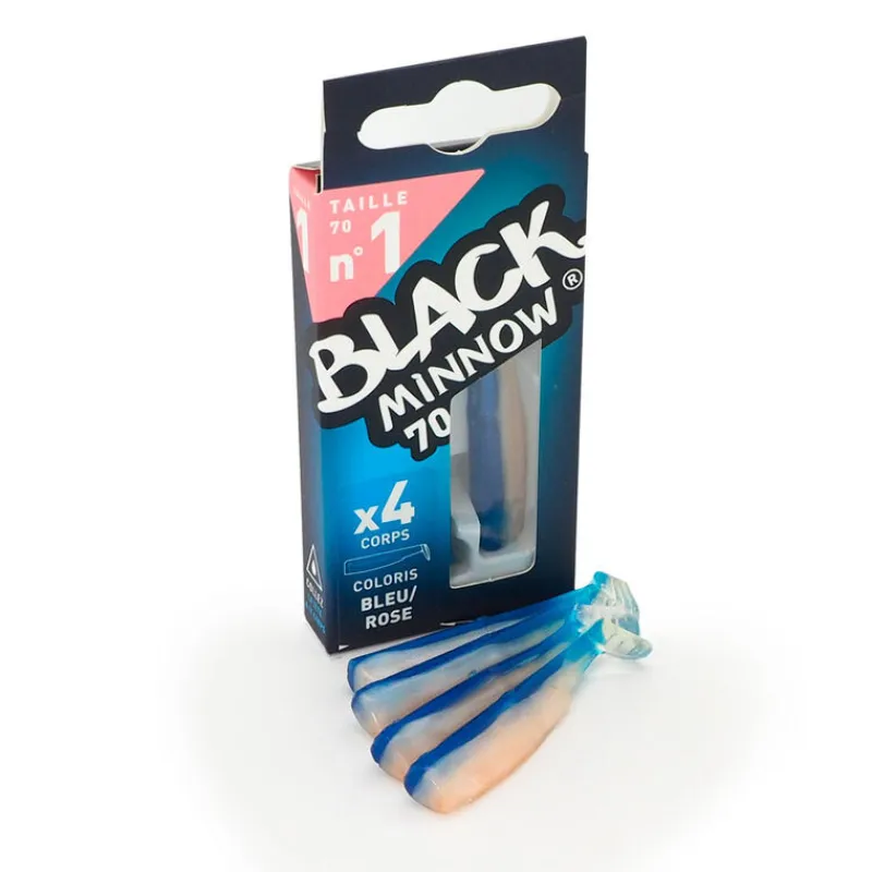 Leurres À Truite|Pêche Aux Leurres - FIIISH Leurre souple corps black minnow 70 7cm (x4)