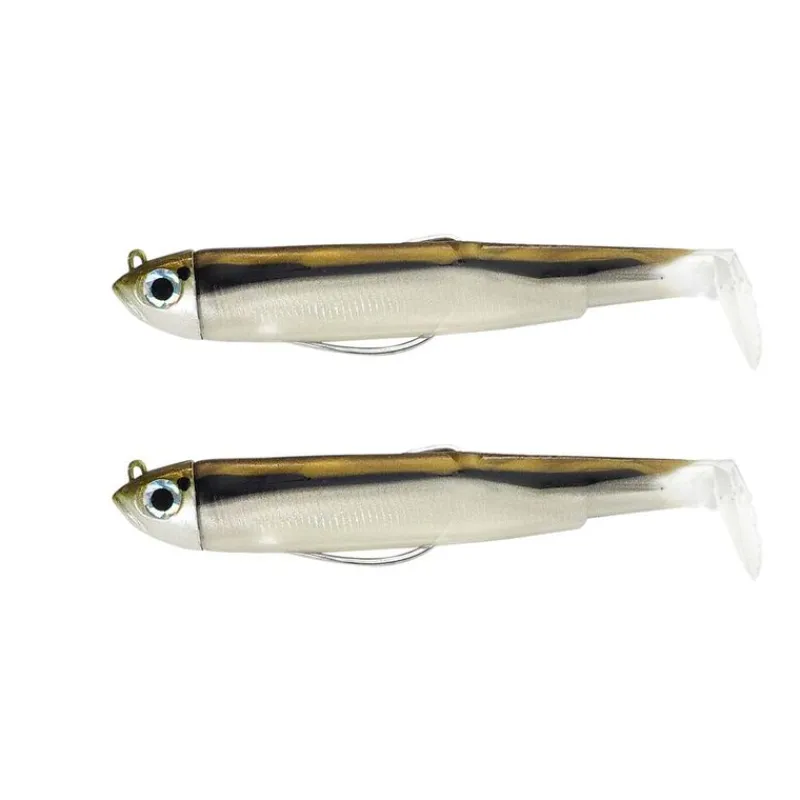 Leurres À Truite|Pêche Aux Leurres - FIIISH Leurre souple double combo (2 leurres montés) black minnow 90 shore 9cm 5g