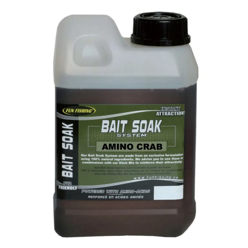 Appâts Et Fabrication - FUN FISHING Liquide de trempage carpe bait soak system amino crab 1l