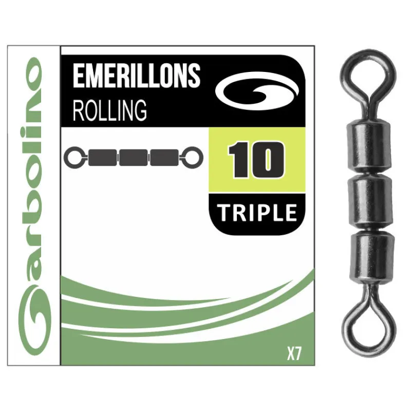 Lignes Et Accessoires De Montage - GARBOLINO Micro Émerillons Triple Streamline Rolling Triple (x7)