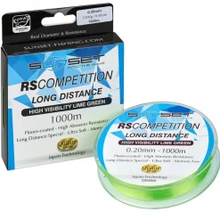 Tresses, Nylons, Fluorocarbones - SUNSET Monofilament Rs Competition Long Distance Hi-Visibility Lime Green 1000m