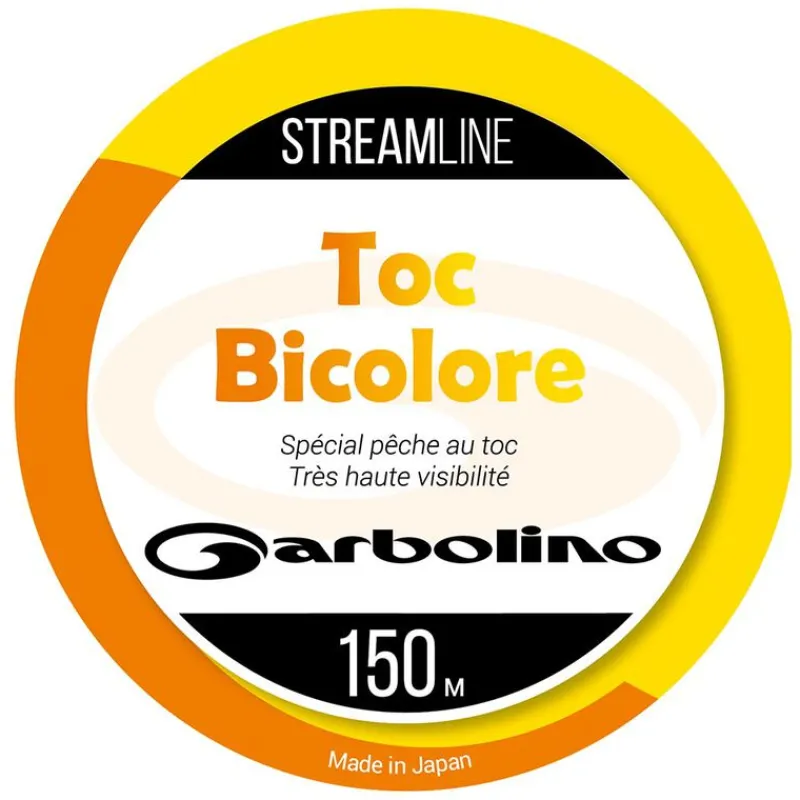 Tresses, Nylons, Fluorocarbones - GARBOLINO Nylon co-polymère bicolore STREAMLINE TOC-MONO Orange/jaune 150m
